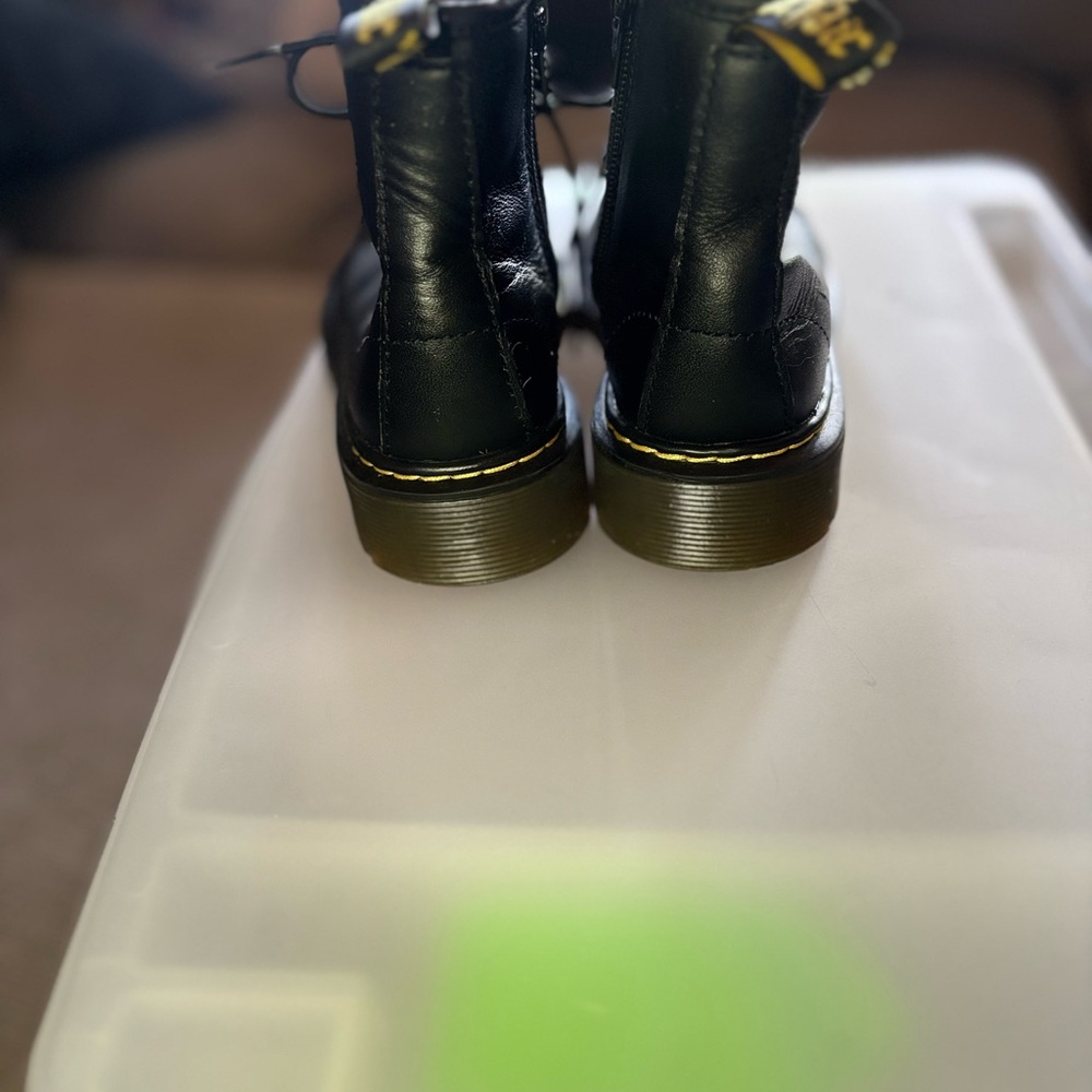 Black Leather Lace-Up Boots - Picture 3 of 11